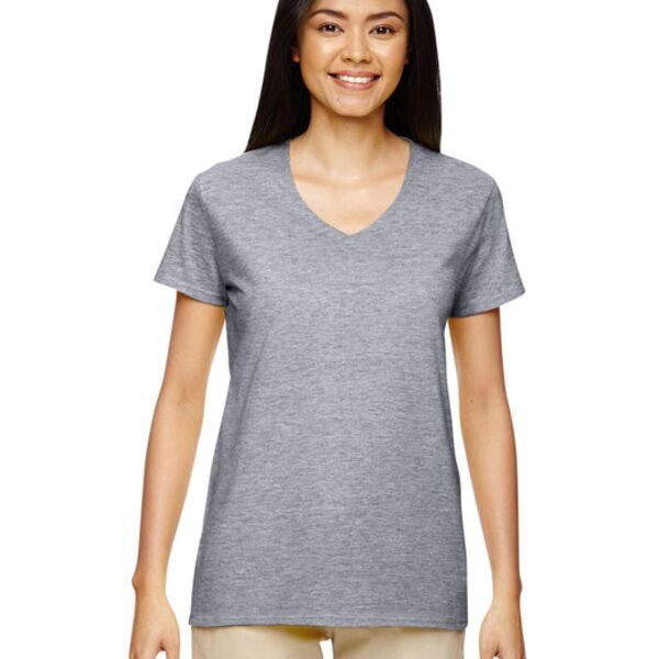 Ladies'   Heavy Cotton™ 5.3 oz. V-Neck T-Shirt Thumbnail