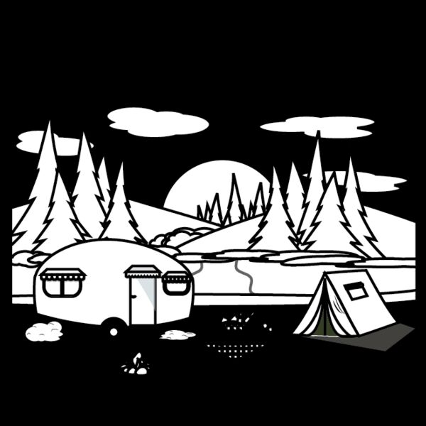 Camping Life Coloring Design Thumbnail